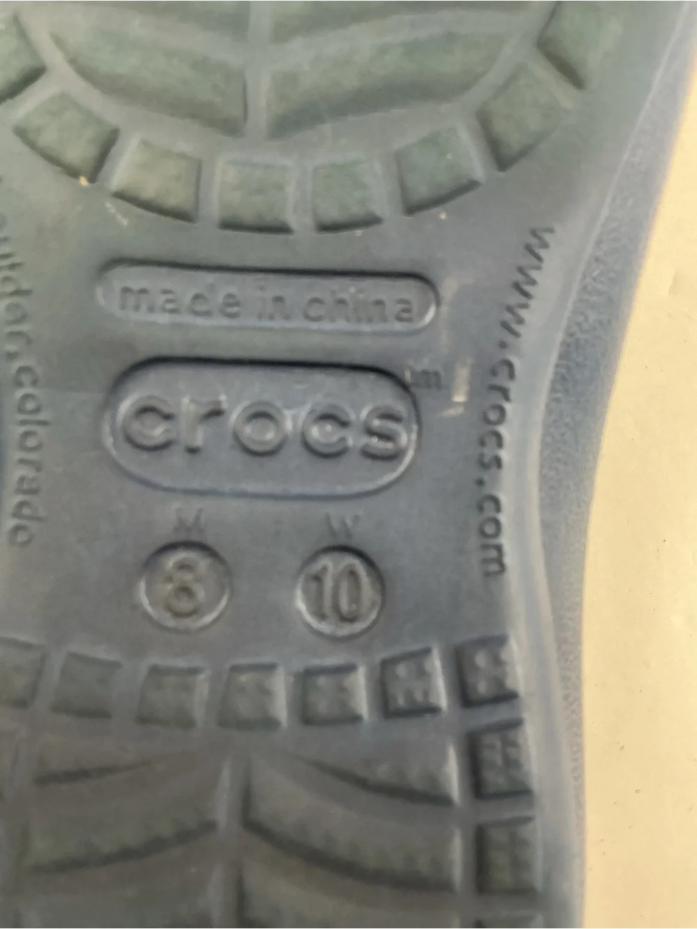 Unisex CROCS Navy and Tan Foam Flip Flops